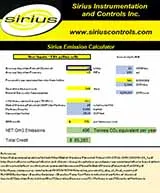 SIRIUS Emission Control Calculator